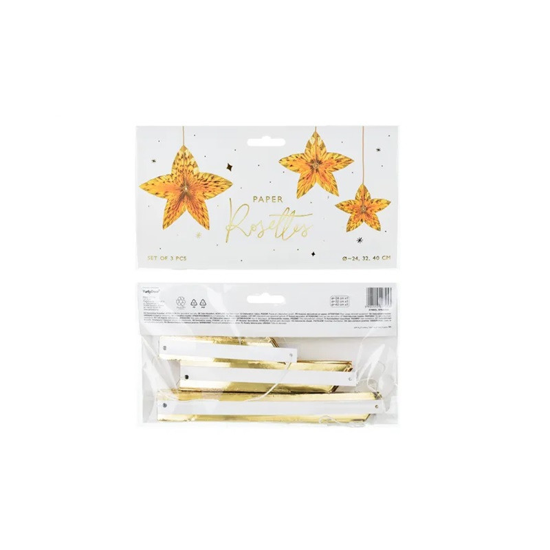  Rozety dekoracyjne Gwiazdy złoty A3 07253
