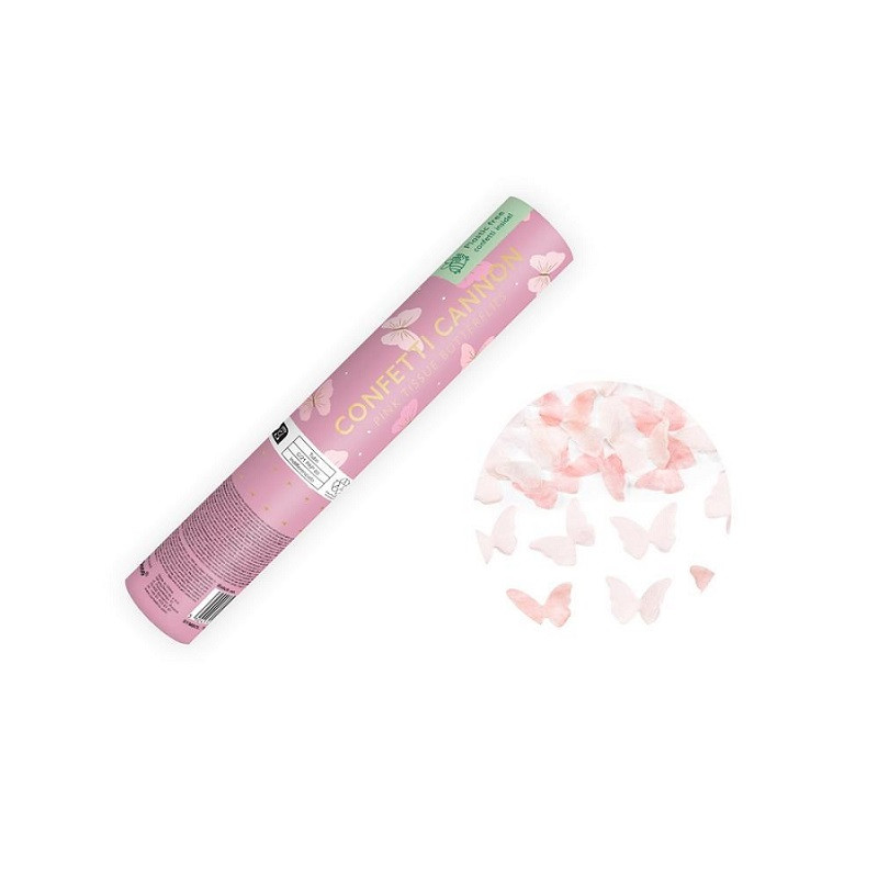  Tuba strzelająca różowym motylkami 20cm 49727