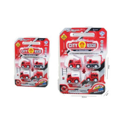 Autka straż 5cm 4szt H13777 49312