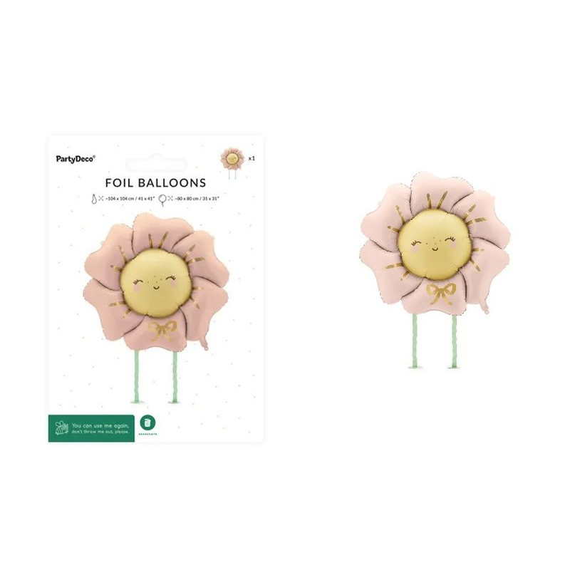 Balon fol.Kwiatek 104x104 rumiany róż 85312