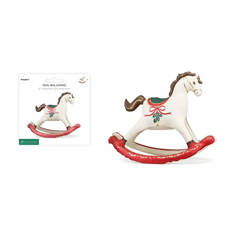 Balon fol.świąteczny Koń na biegunach mix 94116