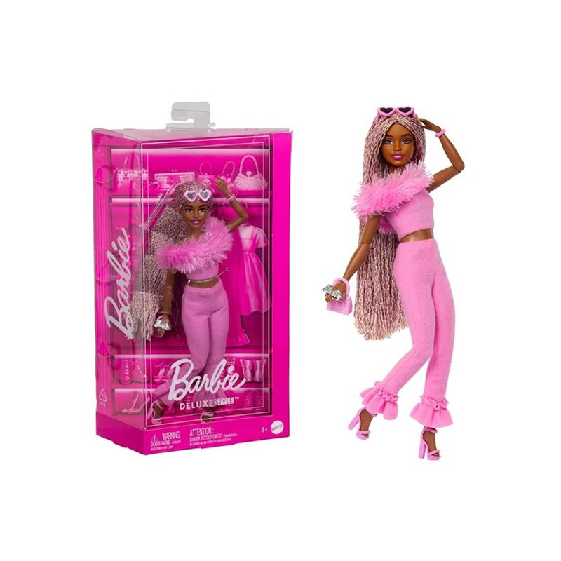 Barbie Deluxe Style lalka w różowym stroju HYV28