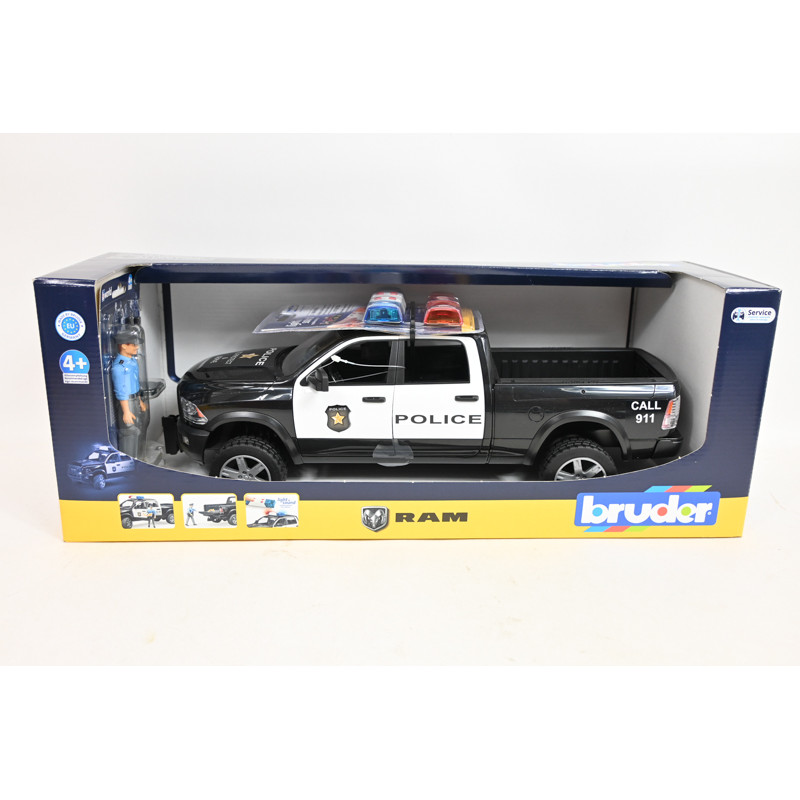 BRUDER Dodge RAM 2500 policja USA+figurka 02505