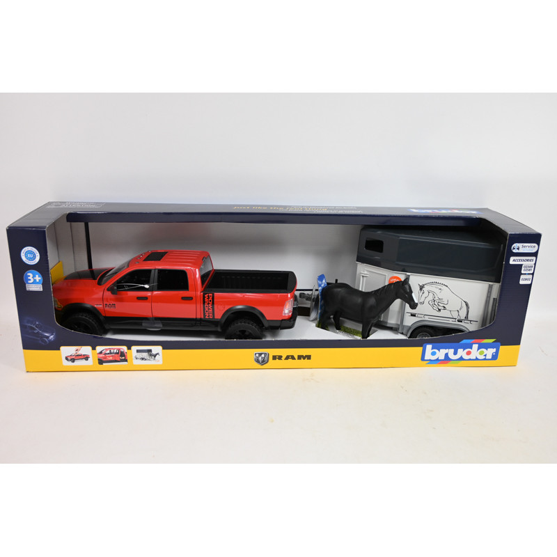 BRUDER Dodge RAM 2500 z przyczepą dla konia 02501