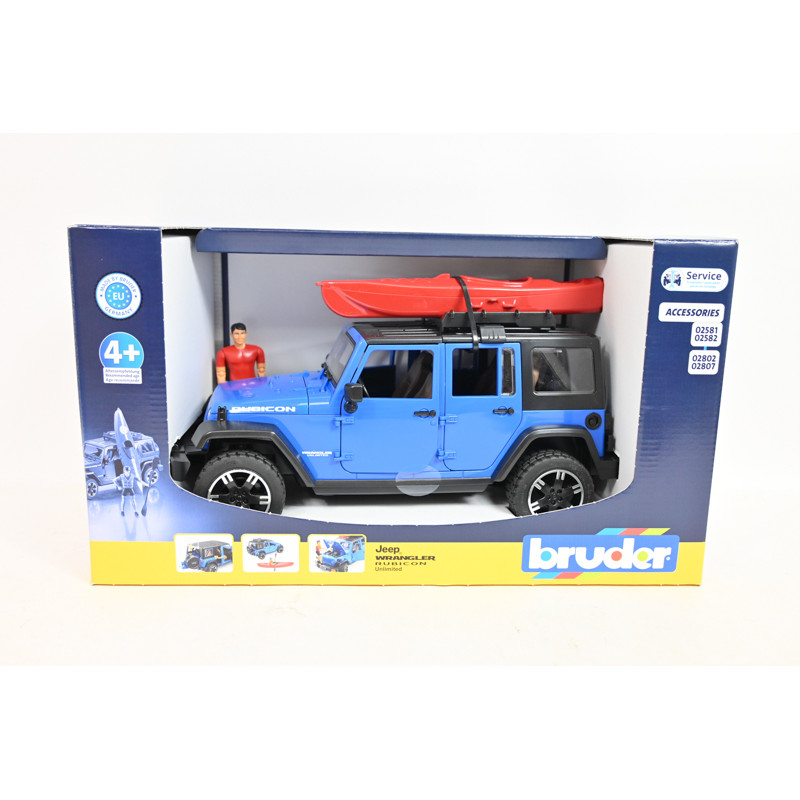 BRUDER Jeep Wrangler Rubicon kajak+fig 02529