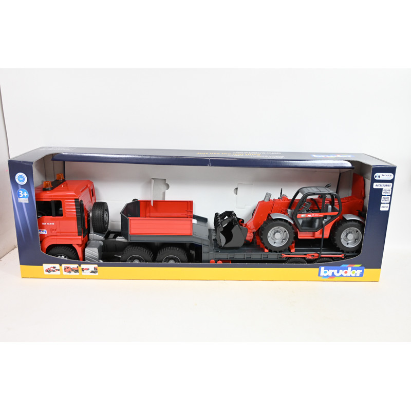 BRUDER MAN TGA+naczepa+ładow.Manitou MLT 02774