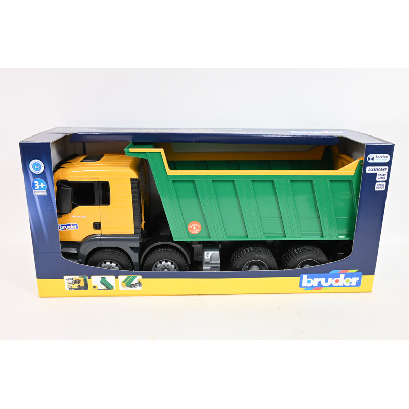 BRUDER MAN TGS wywrotka żółto-zielona 03766