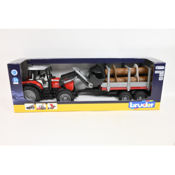 BRUDER Massey Ferguson 7480 ład.czoł.przycz. 02046