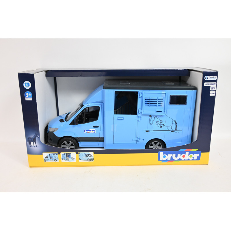 BRUDER MB Sprinter d/przewozu koni+fig konia 02674