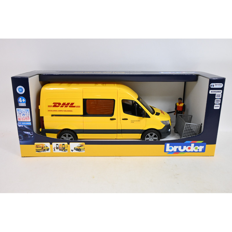 BRUDER MB Sprinter DHL+figurka+akcesoria 02671