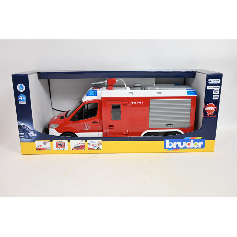 BRUDER Sprinter straż pożarna+armatka św/dźw 02680