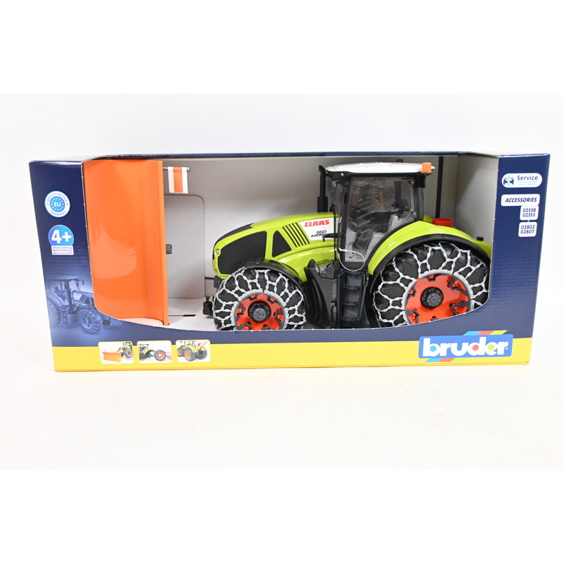 BRUDER traktor Claas Axion 950+pług d/śniegu 03018