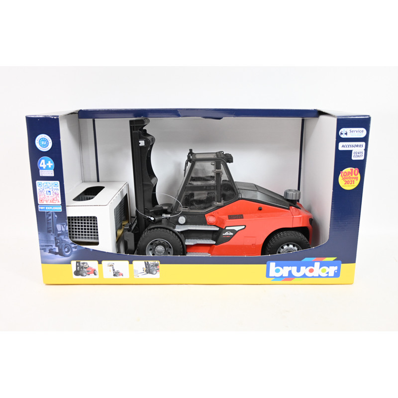 BRUDER wózek widłowy Linde HT160+paleta+kosz 02513