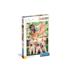 CLE puzzle 2x60 SuperKolor Brothers in Fur 24820