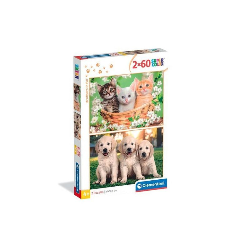 CLE puzzle 2x60 SuperKolor Brothers in Fur 24820