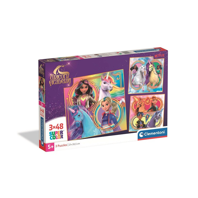 CLE puzzle 3x48 SuperKolor Unicorn Academy 25325