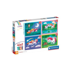 CLE puzzle 4w1 SuperKolor ADay withUnicorns 21740