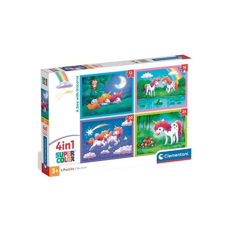 CLE puzzle 4w1 SuperKolor ADay withUnicorns 21740