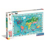 CLE puzzle 60 maxi SuperKolor Wildlife Map 26072