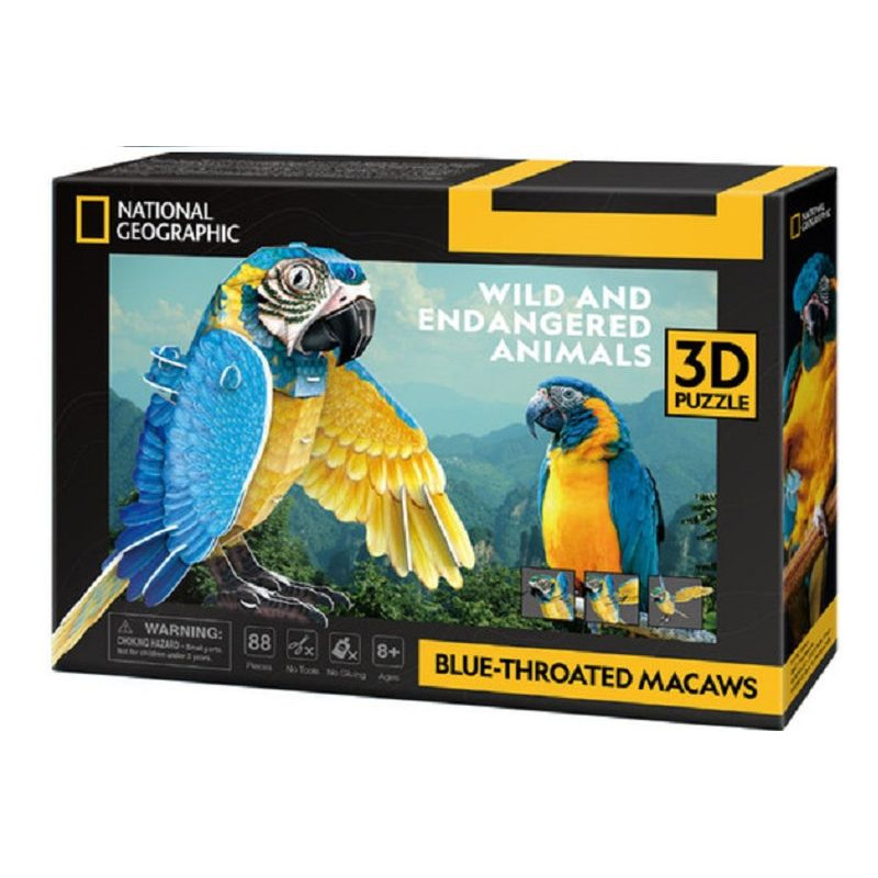 Cubic Fun puzzle 3D Zagroż.zwierz.Ara szafir.10977