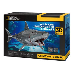 Cubic Fun puzzle 3D Zagroż.zwierz.Żarł.biały 10984