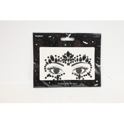 Dekoracja na twarz Kryształki czarne 44609