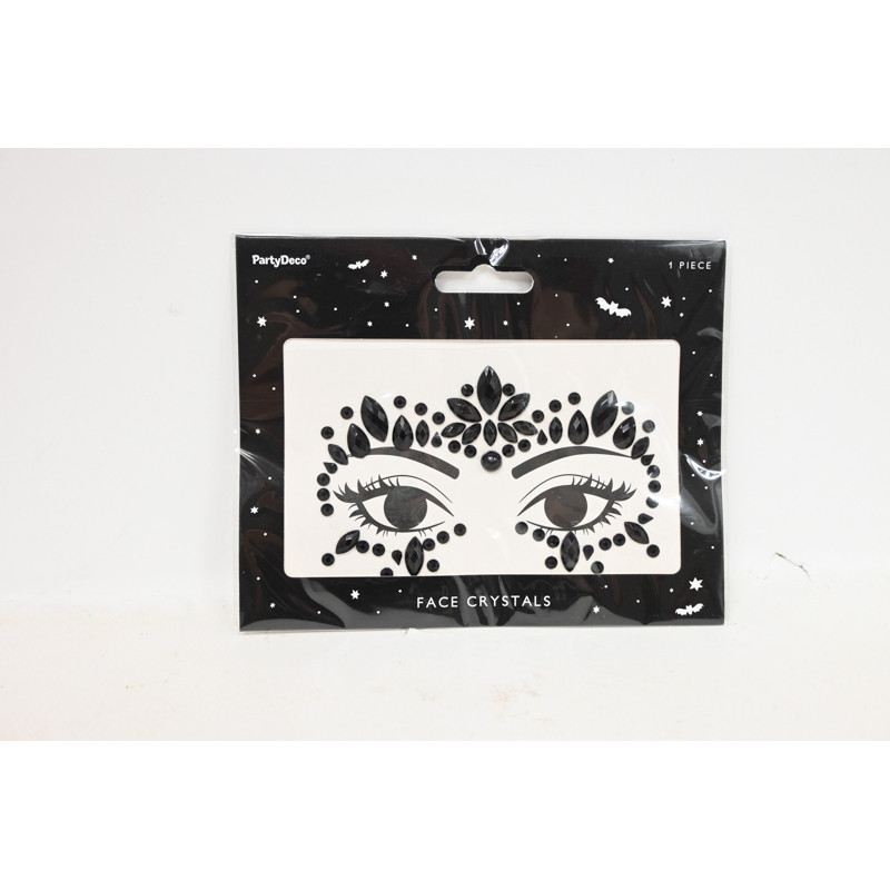 Dekoracja na twarz Kryształki czarne 44609
