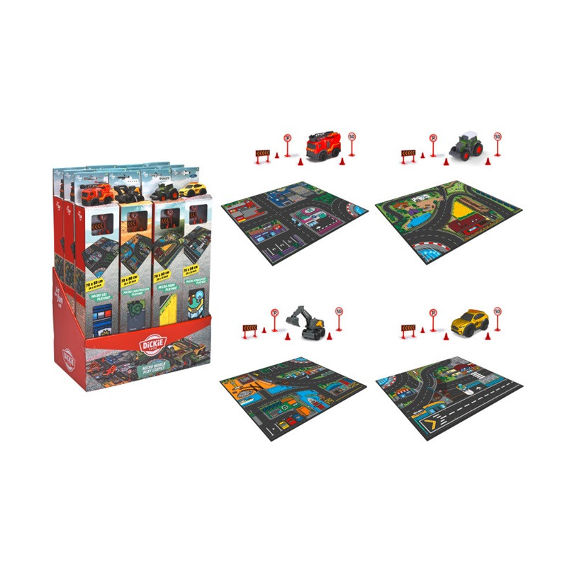 Dickie City dywan z pojazdem 4rodz 374-6018