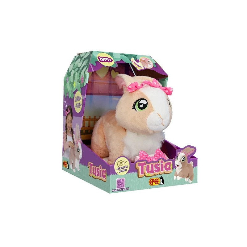 EPEE Tusia beżowa królik interak+kokardka EP60174