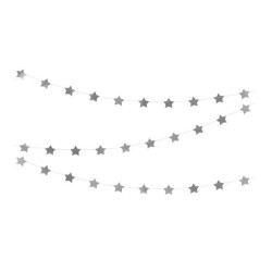 Girlanda Gwiazdki srebrny 36m 14555