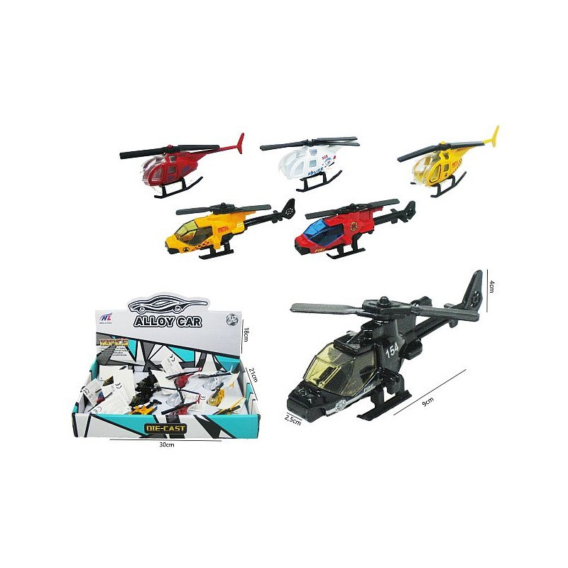 Helikopter 9cm metal 12szt/disp H13569 44447
