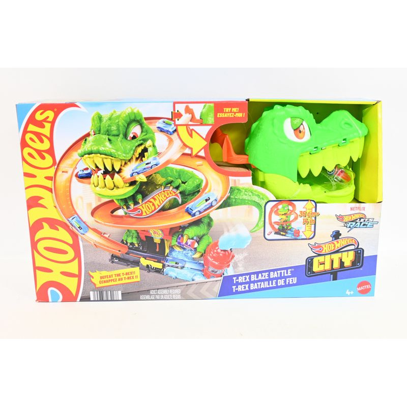 HW City Zakręcony tor remiza T-Rexa JBM73