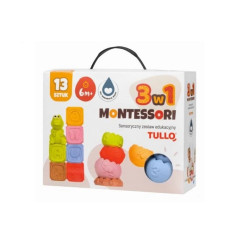 Klocki sens.Montessori piramida zwierz.13el 76129