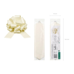 Kokarda dekoracyjna DIY złamana biel 30cm 39407