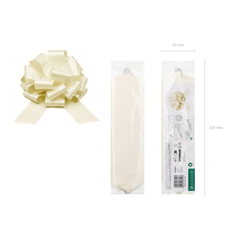 Kokarda dekoracyjna DIY złamana biel 30cm 39407