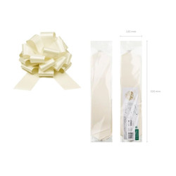 Kokarda dekoracyjna DIY złamana biel 40cm 39520