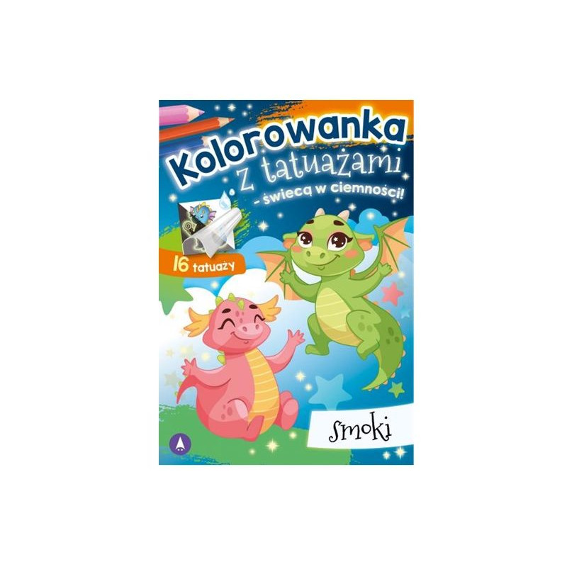 Kolorow.z tatuaż.świecą w ciemn.! Smoki 78794 