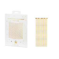 Kurtyna-Gwiazdki złoty 100x245cm  07048