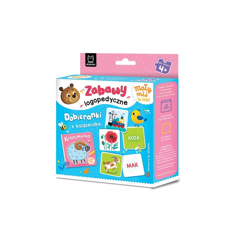 Mały miś to lubi! Zabawy logop.Dobieranki+ks.40867