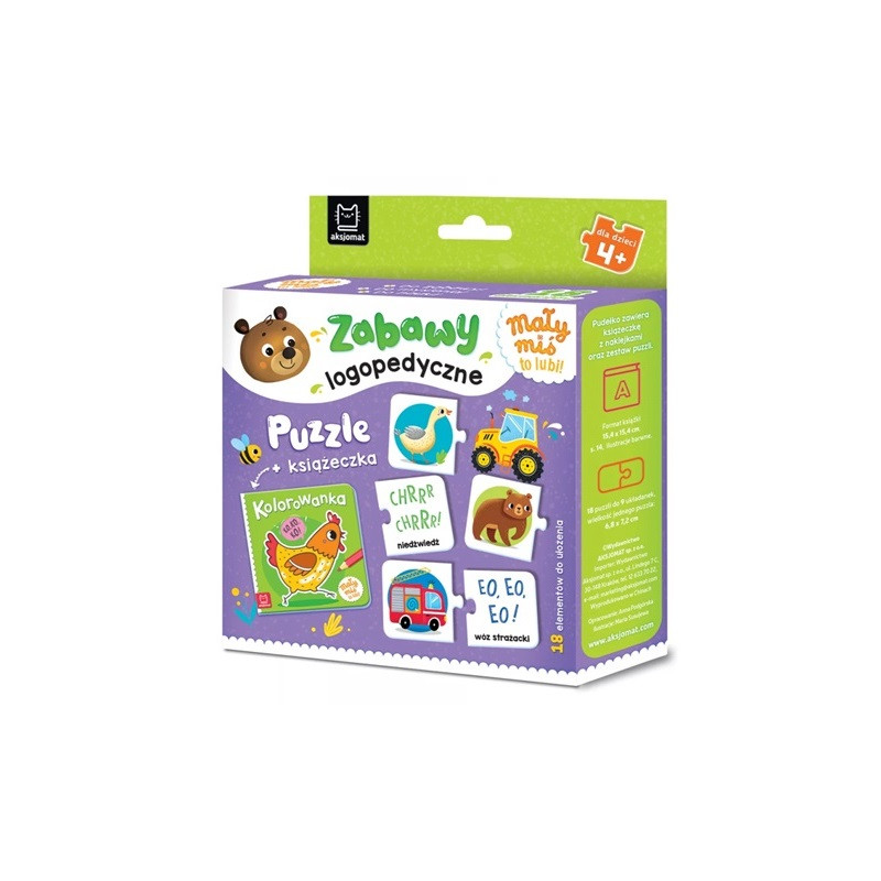 Mały miś to lubi! Zabawy logop.Puzzle+książ.40843