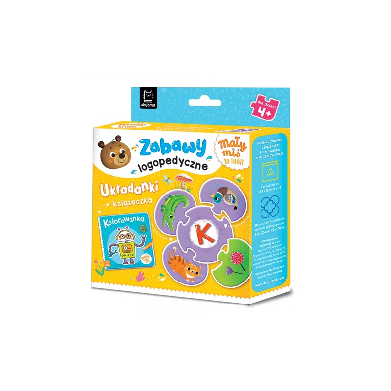 Mały miś to lubi! Zabawy logop.Układanki+ksi.40850