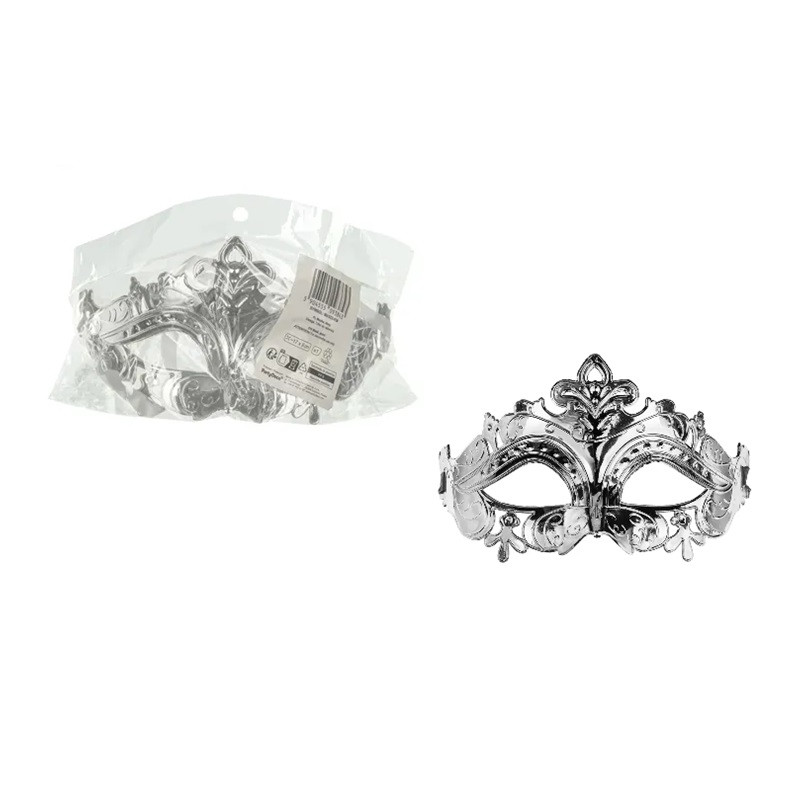 Maska karnawałowa 17x9cm srebrny 93881