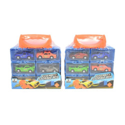 Pojazdy metal.z napędem 6szt w walizce Q9820 93585