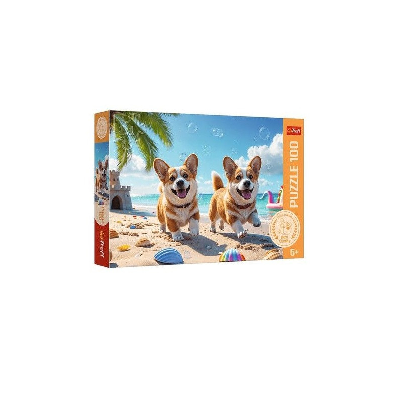 PUZZLE 100 Corgi piesek / Rodzina Treflików 16536