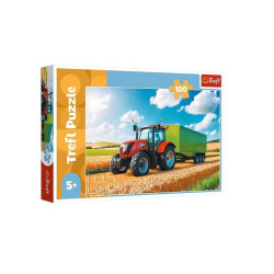 PUZZLE 100 Maszyny roln.traktor z przyczepą 16494