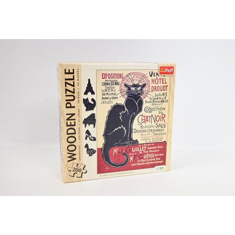 PUZZLE 200 Drewniane Czarny Kot-T.A.Steinlen 20254