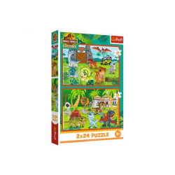 PUZZLE 2x24 Małe dinozaury / JurassicWorld 34437