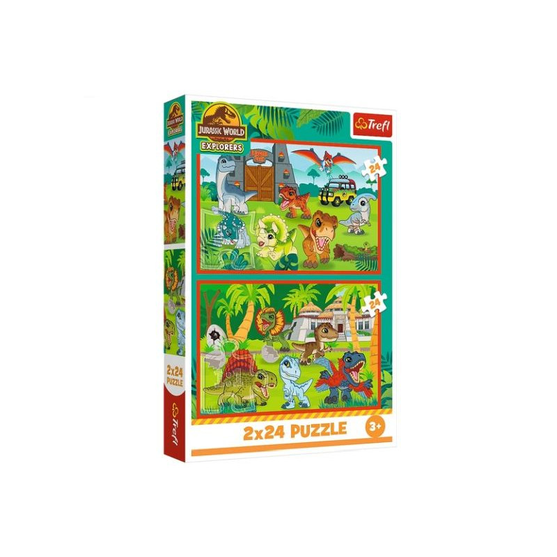 PUZZLE 2x24 Małe dinozaury / JurassicWorld 34437
