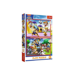 PUZZLE 2x24 Psi dzień zabaw /Psi Patrol 34434