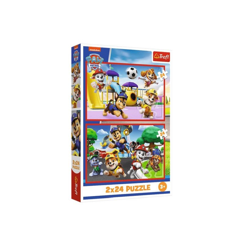 PUZZLE 2x24 Psi dzień zabaw /Psi Patrol 34434